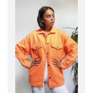 Prettylittlething Women’s pocket oversized Shacket S Small Pretty Little Orange